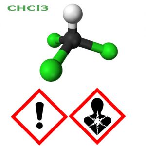 Chloroform molekula a yznačenie nebezpečenstva